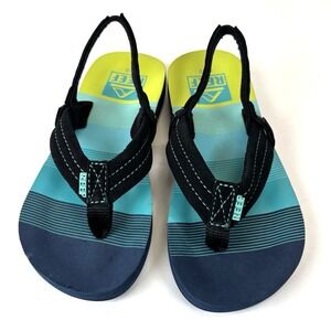 REEF AHI Kids Slip-On Flip Flop Sandals Green/Turquoise/Blue Size 9/10 NEW